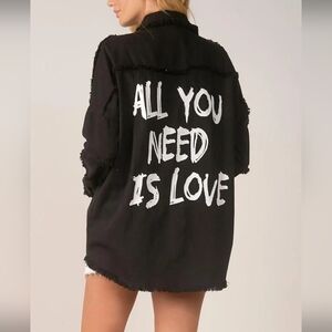 Elan Dawn Oversized Shacket “All You Need is Love” XS